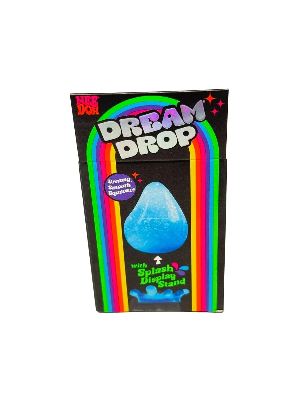 Schylling NeeDoh Dream Drop Pink Blue Set of 2 Sparkle Squishy Splash Stands New